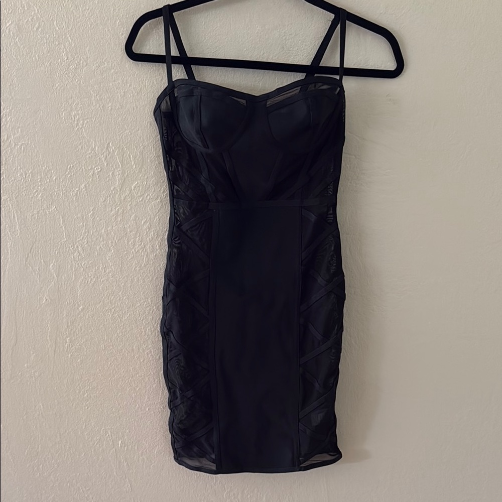 Fashion Nova Black Spaghetti Strap Bodycon Mini Dress